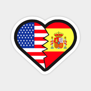 Spain Flag USA Flag Spanish Latino Hispanic Food Culture 2 Magnet