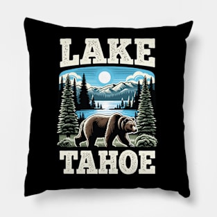 Lake Tahoe Adventure Nature Lover Mountain Hiking Design Pillow