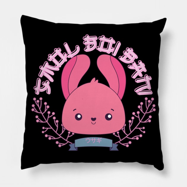 Kawaii Rabbit Smol Boi Bani Pillow by nathalieaynie