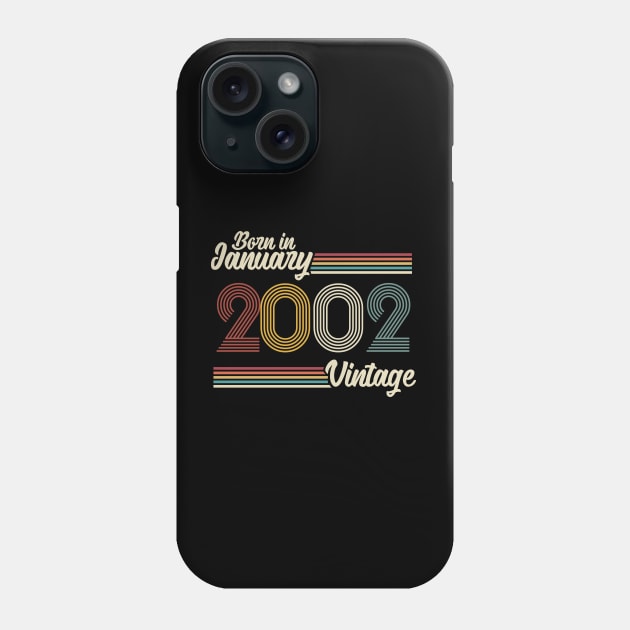 Vintage Born in January 2002 Phone Case by Jokowow