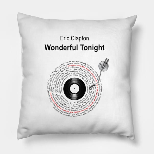 WONDERFUL TONIGHT LYRICS ILLUSTRATIONS Pillow by Vansa Design