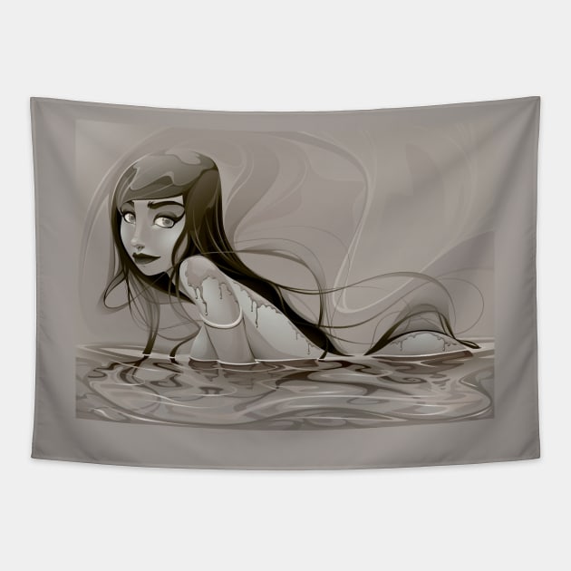 Woman in the water Tapestry by ddraw