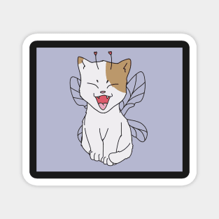 cat fairy cute kawaii cottagecore butterfly lavender Magnet