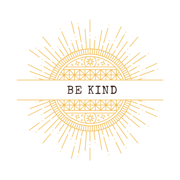 Be Kind Golden Star Mandala by ichewsyou