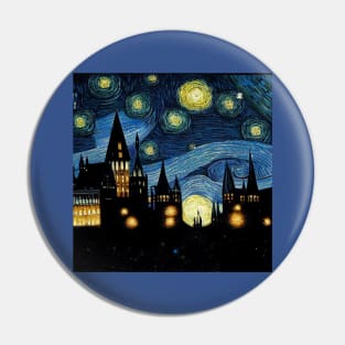 Starry Night Wizarding School Van Gogh Pin