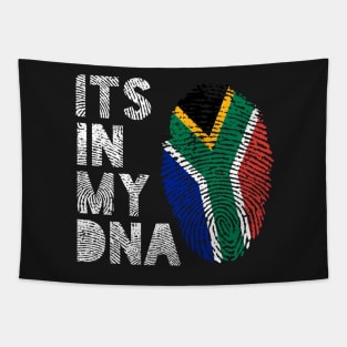 Its In My DNA South Africa Flag Fingerprint Tapestry