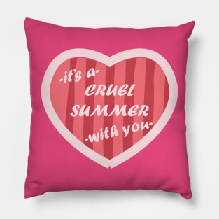 Cruel Summer Pink Heart Pillow