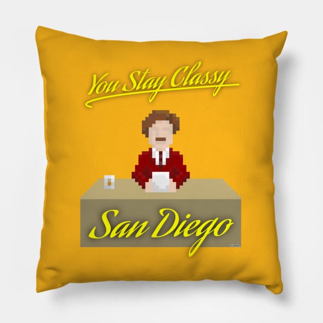 Stay Classy San Diego Pillow by AlterAspect