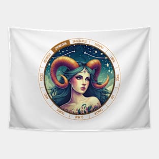 ZODIAC Capricorn - Astrological CAPRICORN - CAPRICORN - ZODIAC sign - Van Gogh style - 1 Tapestry