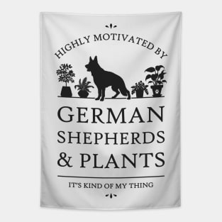 Highly Motivated by German Shepherds and Plants Tapestry