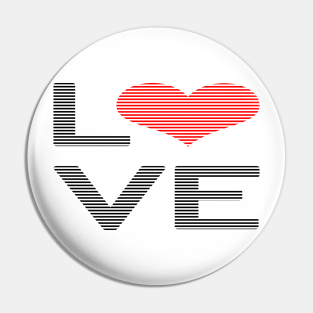 Love - heart - strips - black and red. Pin