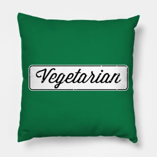 Vegetarian Hipster Logo Pillow