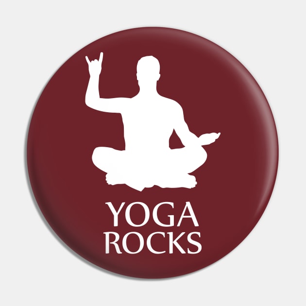 Yoga Rocks Awesome Funny And Rocking Yoga Asana T-Shirt Pin by stearman