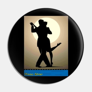 Moon River Dancing Couple Song Print Pin