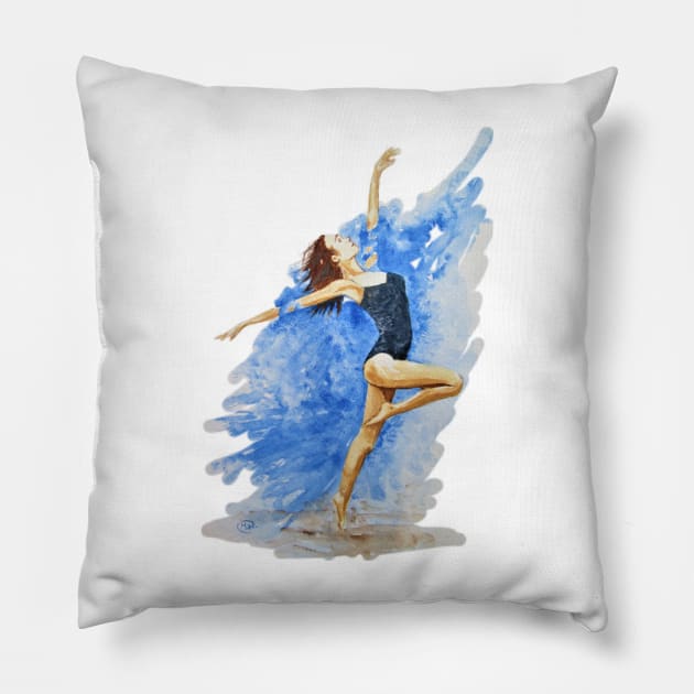 Ballerina Dancing Girl Pillow by Marjansart 