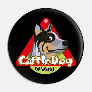 Cattle Dog On Board - Blue Pin