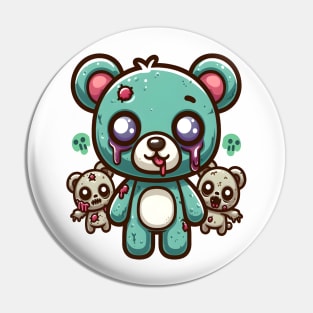Cute Zombie Bear Kawaii Pin