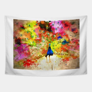 Pavo Grunge Watercolor Tapestry