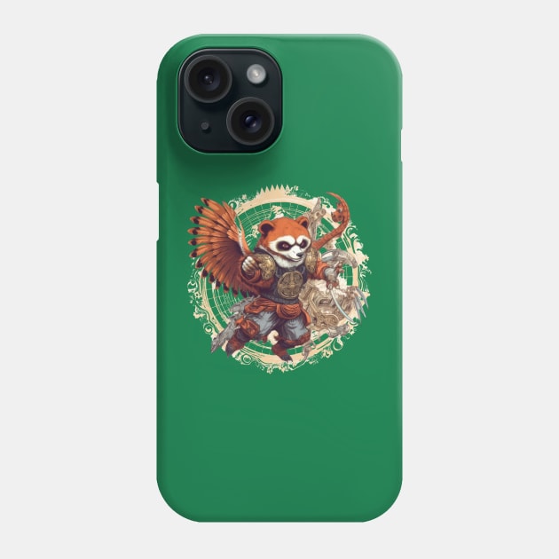 Red Panda Kung-Fu - Flying and Fighting with Furry Fury Phone Case by MerlinArt