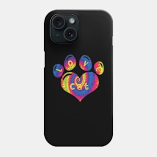 Love cat Tie Dye Pattern Phone Case