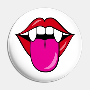 Cute Vampire - Playful Fangs and Tongue Pin