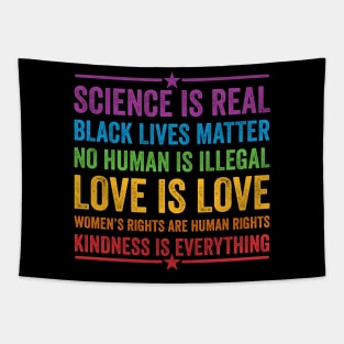 Human Rights - Rainbow Typography Tapestry