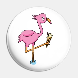 Flamingo with Ice-cream Pin