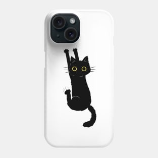 Black Cat Holding On Phone Case