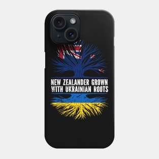 New Zealander Grown with Ukrainian Roots Flag Phone Case