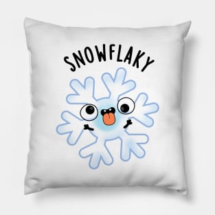 Snowflaky Funny Snow Flake Pun Pillow