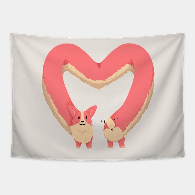 Corgi Heart Tapestry by CorinnaSchlachter