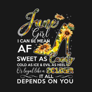 June Girl Birthday Sunflower Gift T-Shirt