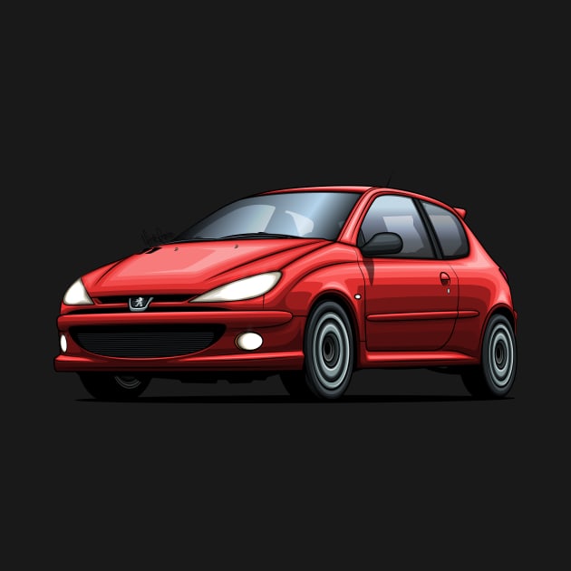 Peugeot 206 RC - Red by Mario Ramos Rally Art