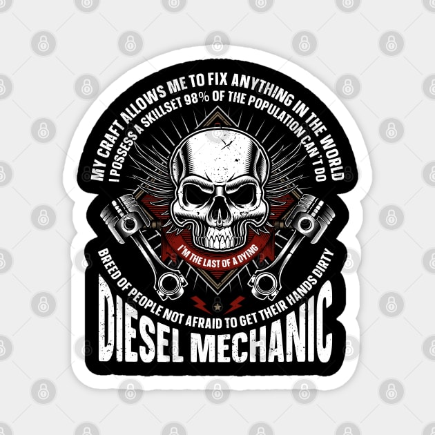 Gift Vintage Mechanic Diesel Mechanic Magnet by IngeniousMerch