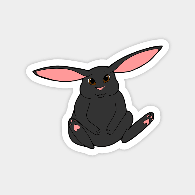 Grey Rabbit Magnet by Adastumae