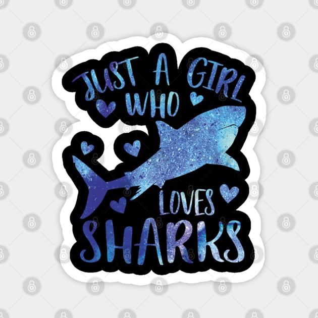 Just a Girl Who Loves Sharks Magnet by kiwodesign