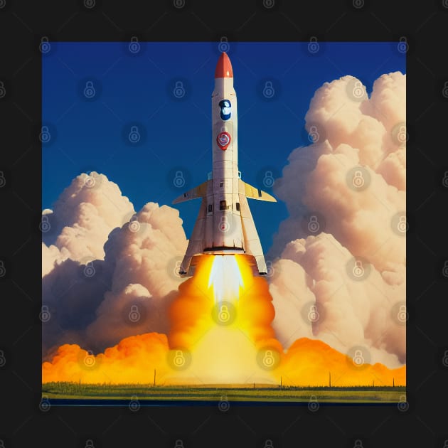 Vintage Space Rocket Launch by BAYFAIRE