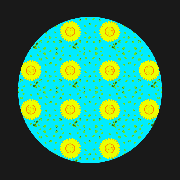 Aqua Daisy! Fun, bright design - yellow daisies with aqua blue. by innerspectrum