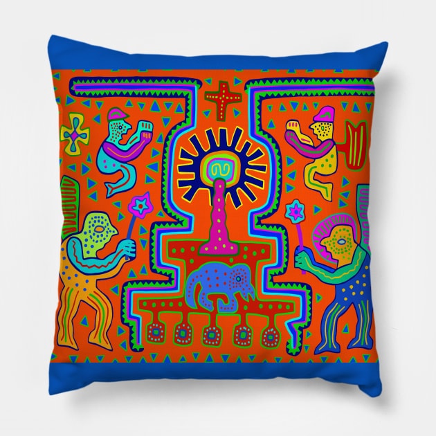 Tropical Shaman Peyote Ritual Pillow by Esprit-Mystique