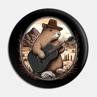 Country Capybara Pin