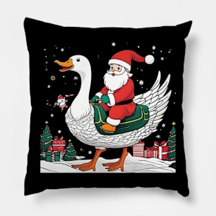 Funny Goose Christmas Tree Light Pajama Goose Xmas Pillow