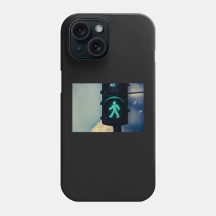 Traffic light with pedestrian green symbol Phone Case