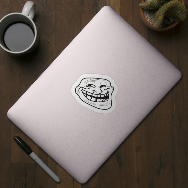 BLACK TROLL FACE DECAL / STICKER