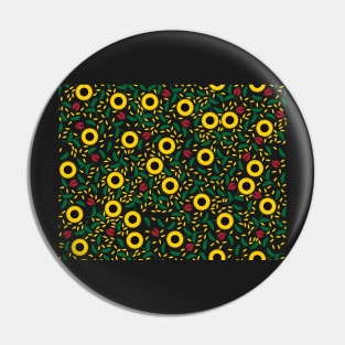 Sunflowers and Ladybugs Pattern Pin