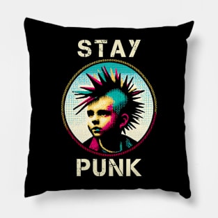 Stay Punk Classic Tee – Retro Punk Rocker T-Shirt with Attitude Pillow