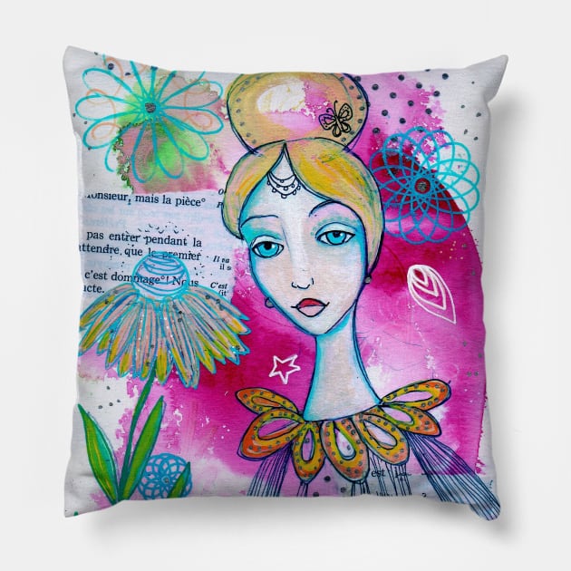 Garden Girl Pillow by gaea