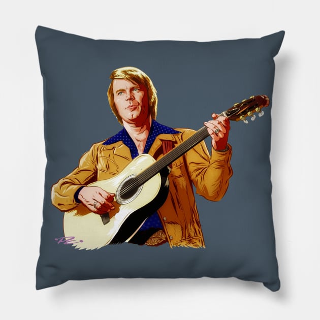 Glen Campbell - An illustration by Paul Cemmick Pillow by PLAYDIGITAL2020