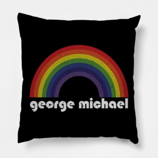 George Michael Vintage Retro Rainbow Pillow