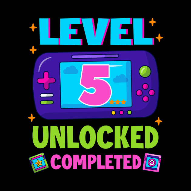 Level 5 Unlocked 5th Birthday Boys Video Game B-day Gift For BOys Kids by truong-artist-C