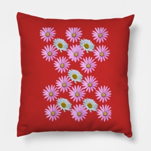 Pink and white Daisy Summer Pattern Pillow